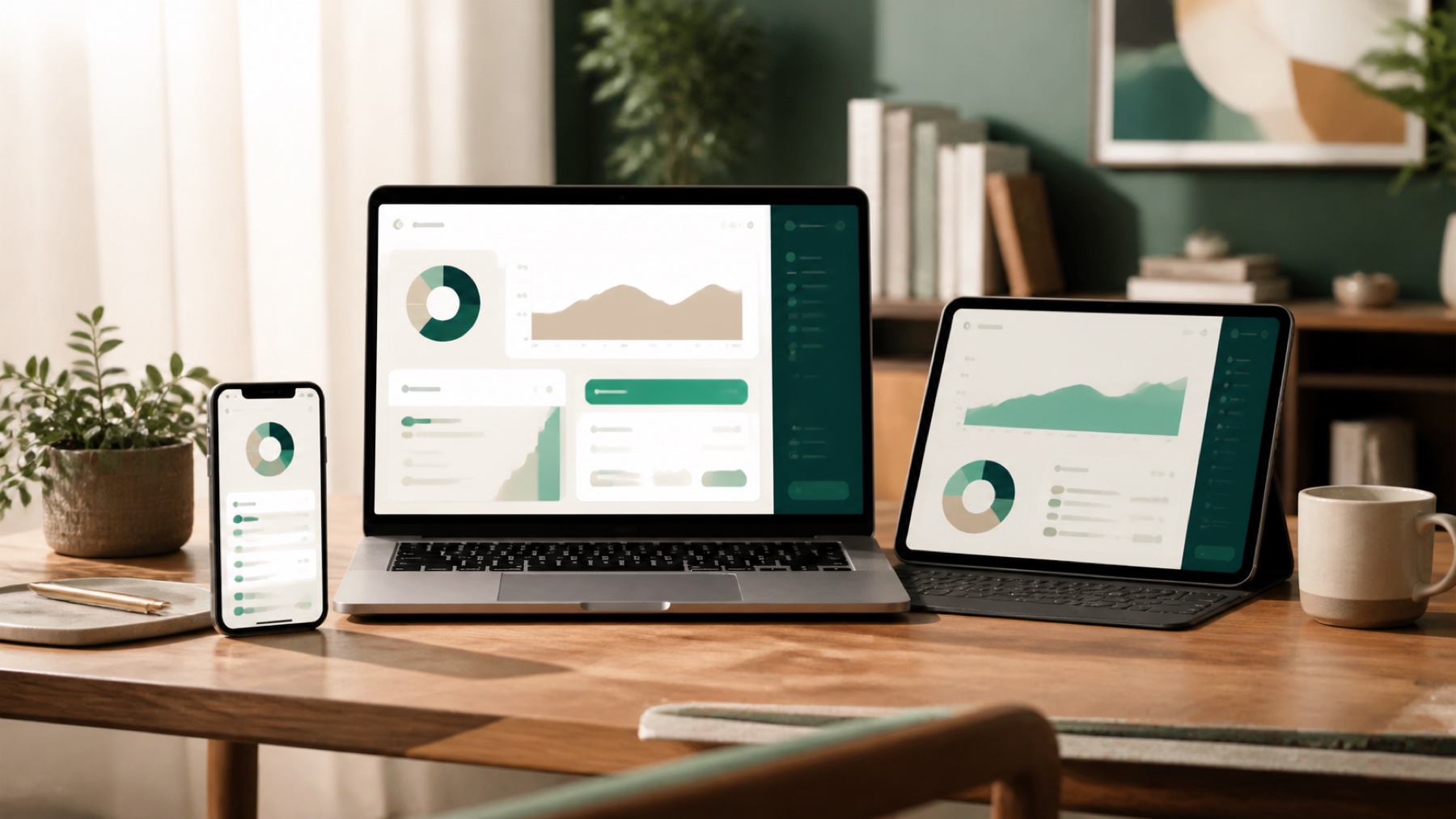 داشبورد مالی آنلاین روی موبایل، تبلت و لپ‌تاپ